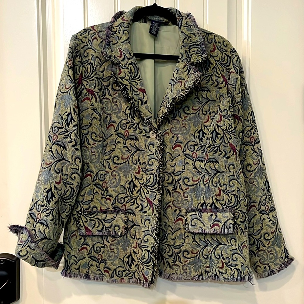 Denim & Co. chenille 3 button jacket. Like new.